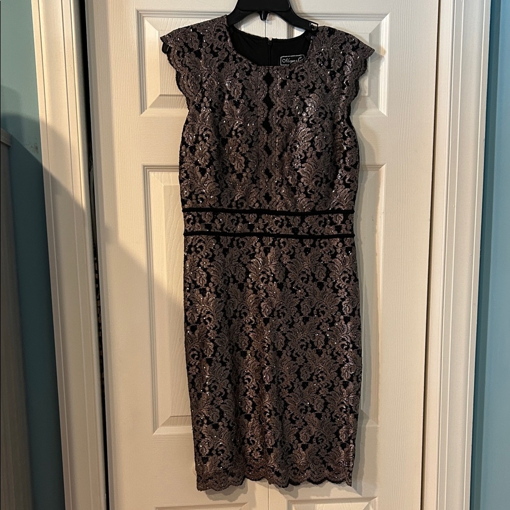 Morgan & Co. Black and Gray Lace Dress